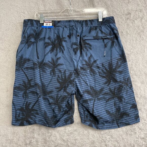 NEW Kirkland Signature Men's Size L Swim Shorts Palm Tree Hawaiian Printed - Picture 3 of 7